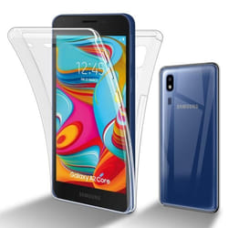 Cadorabo Coque pour Samsung Galaxy A02 CORE en Transparent Etui 360° Full Body Protection intégrale protection décran