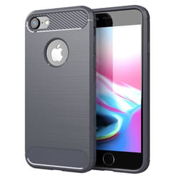 Étui pour iPhone 7/7S/8 - CADORABO - Silicone TPU - Protection fine - Design carbone - Gris