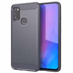 Coque pour Samsung Galaxy M51 Housse en BRUSHED GRIS Etui Case Cover Protection en Silicone TPU inox carbone
