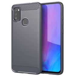 Coque pour Samsung Galaxy M51 Housse en BRUSHED GRIS Etui Case Cover Protection en Silicone TPU inox carbone