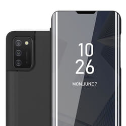 Coque pour Samsung Galaxy A02s en TOURMALINE NOIR Cover Protection with miroir