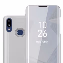 Etui pour Samsung Galaxy A10s/M01s - CADORABO - Clear View - Protection 360° - AGATE ARGENT - Semi-rigide