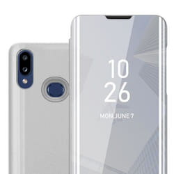 Etui pour Samsung Galaxy A10s/M01s - CADORABO - Clear View - Protection 360° - AGATE ARGENT - Semi-rigide