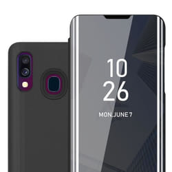 Coque pour Samsung Galaxy A40 en TOURMALINE NOIR Cover Protection with miroir