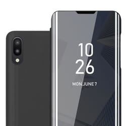Cadorabo Etui pour Samsung Galaxy A10 / M10 en TOURMALINE NOIR Clear View Housse Protection miroir Protection à 360 degrés