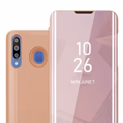 Cadorabo Etui pour Samsung Galaxy M30 / A40s en KUNZIT ROSE Clear View Housse Protection miroir Protection à 360 degrés