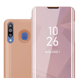 Cadorabo Etui pour Samsung Galaxy M30 / A40s en KUNZIT ROSE Clear View Housse Protection miroir Protection à 360 degrés