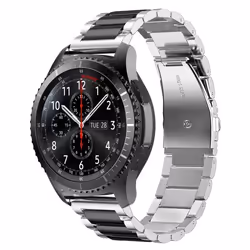 Cadorabo Bracelet de remplacement en acier inoxydable 20mm pour Samsung Galaxy Watch 42mm S2 Classic en ARGENT NOIR