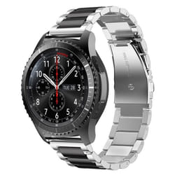 Cadorabo Bracelet de remplacement en acier inoxydable 20mm pour Samsung Galaxy Watch 42mm S2 Classic en ARGENT NOIR