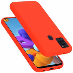 Coque pour Samsung Galaxy A21s Housse en LIQUID RED Etui Case Cover Protection en Silicone TPU telephone portable