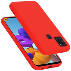 Coque pour Samsung Galaxy A21s Housse en LIQUID RED Etui Case Cover Protection en Silicone TPU telephone portable