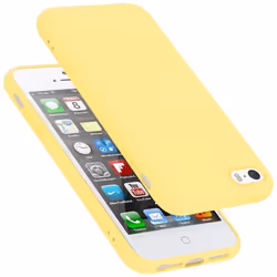 Coque pour Apple iPhone 5 / 5S / SE 2016 Housse en LIQUID YELLOW Etui Case Cover Protection en Silicone TPU telephone portabl ...