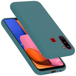 Coque pour Samsung Galaxy A21 Housse en LIQUID GREEN Etui Case Cover Protection en Silicone TPU telephone portable
