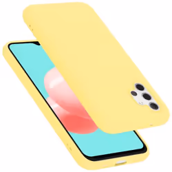 Coque pour Samsung Galaxy A32 5G Housse en LIQUID YELLOW Etui Case Cover Protection en Silicone TPU telephone portable