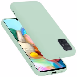 Coque pour Samsung Galaxy A51 4G / M40s Housse en LIQUID LIGHT GREEN Etui Case Cover Protection en Silicone TPU telephone por ...