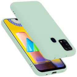 Coque pour Samsung Galaxy M31 Housse en LIQUID LIGHT GREEN Etui Case Cover Protection en Silicone TPU telephone portable