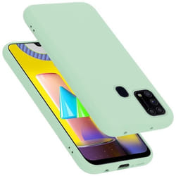 Coque pour Samsung Galaxy M31 Housse en LIQUID LIGHT GREEN Etui Case Cover Protection en Silicone TPU telephone portable