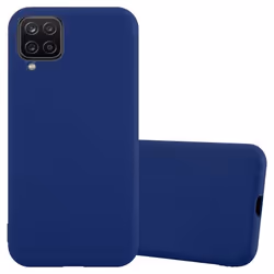 Coque pour Samsung Galaxy A12 / M12 Etui en CANDY BLEU FONCÉ Housse Case Cover Protection Silicone TPU Case