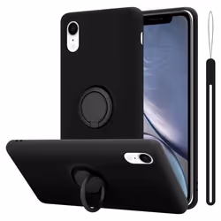 Coque pour Apple iPhone XR Housse en LIQUID BLACK Etui Case Cover Protection en Silicone TPU telephone portable