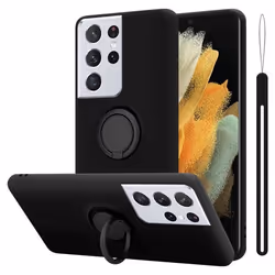Coque pour Samsung Galaxy S21 ULTRA Housse en LIQUID BLACK Etui Case Cover Protection en Silicone TPU telephone portable