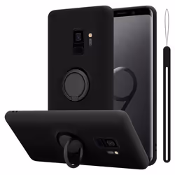 Coque pour Samsung Galaxy S9 en LIQUID Noir Cadorabo Cover Protection en silicone TPU flexible anneau Cover