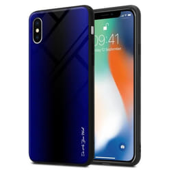 Coque pour Apple iPhone X / XS Housse en COBALT VIOLET Etui Case Cover Protection en verre trempé et Silicone TPU