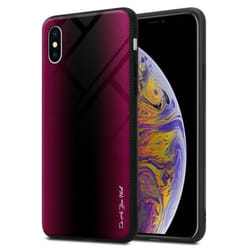 Coque pour Apple iPhone XS MAX Housse en CRAMIN ROSE Etui Case Cover Protection en verre trempé et Silicone TPU