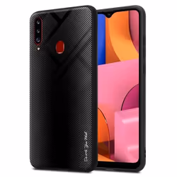 Coque pour Samsung Galaxy A20s Housse en OPALE NOIR Etui Case Cover Protection en verre trempé et Silicone TPU