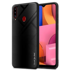 Coque pour Samsung Galaxy A20s Housse en OPALE NOIR Etui Case Cover Protection en verre trempé et Silicone TPU