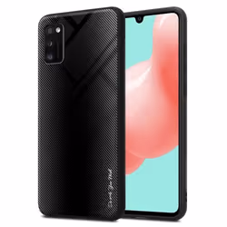 Coque pour Samsung Galaxy A41 Housse en OPALE NOIR Etui Case Cover Protection en verre trempé et Silicone TPU
