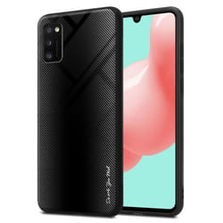 Coque pour Samsung Galaxy A41 Housse en OPALE NOIR Etui Case Cover Protection en verre trempé et Silicone TPU