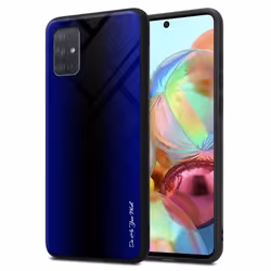 Coque pour Samsung Galaxy A71 4G Housse en COBALT VIOLET Etui Case Cover Protection en verre trempé et Silicone TPU