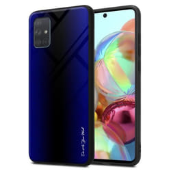 Coque pour Samsung Galaxy A71 4G Housse en COBALT VIOLET Etui Case Cover Protection en verre trempé et Silicone TPU
