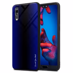 Coque pour Huawei P20 Housse en COBALT VIOLET Etui Case Cover Protection en verre trempé et Silicone TPU