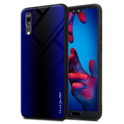 Coque pour Huawei P20 Housse en COBALT VIOLET Etui Case Cover Protection en verre trempé et Silicone TPU