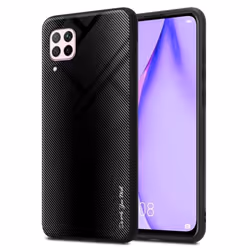 Coque pour Huawei NOVA 6 SE / P40 LITE / NOVA 7i Housse en OPALE NOIR Etui Case Cover Protection en verre trempé et Silicone  ...