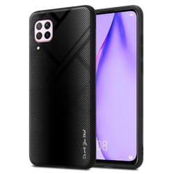 Coque pour Huawei NOVA 6 SE / P40 LITE / NOVA 7i Housse en OPALE NOIR Etui Case Cover Protection en verre trempé et Silicone TPU
