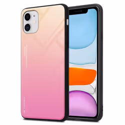 Coque pour Apple iPhone 11 Housse en JAUNE - ROSE Etui Case Cover Protection bicolore TPU