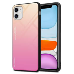 Coque pour Apple iPhone 11 Housse en JAUNE - ROSE Etui Case Cover Protection bicolore TPU
