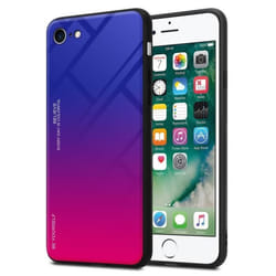 Coque pour Apple iPhone 7 / 7S / 8 / SE 2020 Housse en VIOLETT - ROUGE Etui Case Cover Protection bicolore TPU