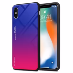 Coque pour Apple iPhone X / XS Housse en VIOLETT - ROUGE Etui Case Cover Protection bicolore TPU