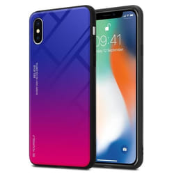 Coque pour Apple iPhone X / XS Housse en VIOLETT - ROUGE Etui Case Cover Protection bicolore TPU