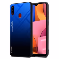 Coque pour Samsung Galaxy A20s Housse en BLEU - NOIR Etui Case Cover Protection bicolore TPU