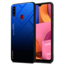 Coque pour Samsung Galaxy A20s Housse en BLEU - NOIR Etui Case Cover Protection bicolore TPU