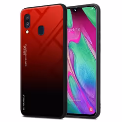 Coque - CADORABO - Samsung Galaxy A40 - ROUGE - NOIR - Protection antidérapante - Design moderne