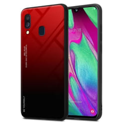 Coque - CADORABO - Samsung Galaxy A40 - ROUGE - NOIR - Protection antidérapante - Design moderne
