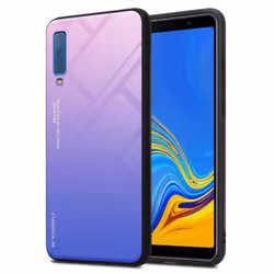 Coque pour Samsung Galaxy A7 2018 Housse en ROSE - BLEU Etui Case Cover Protection bicolore TPU