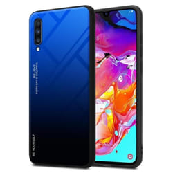 Coque pour Samsung Galaxy A70 / A70s Housse en BLEU - NOIR Etui Case Cover Protection bicolore TPU