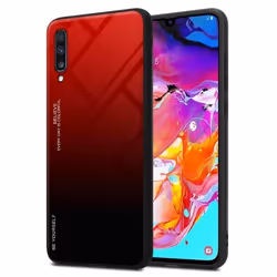 Coque pour Samsung Galaxy A70 / A70s Housse en ROUGE - NOIR Etui Case Cover Protection bicolore TPU
