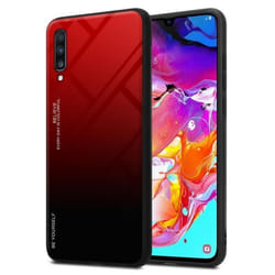Coque pour Samsung Galaxy A70 / A70s Housse en ROUGE - NOIR Etui Case Cover Protection bicolore TPU